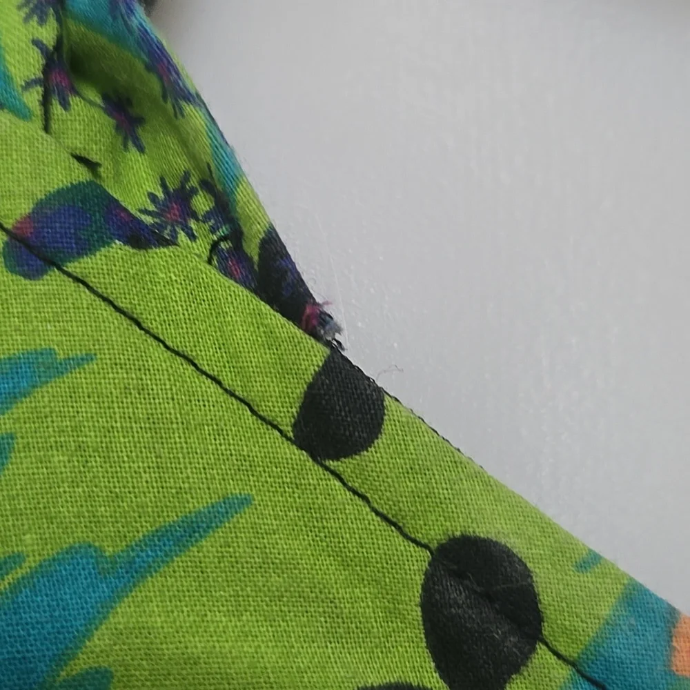 Cotton Halter Top Minidress Petticoat Exotic Plants Flowers Monstera Cactus - Picture 12 of 17